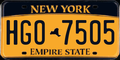 NY license plate HGO7505