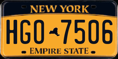 NY license plate HGO7506