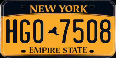 NY license plate HGO7508