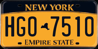 NY license plate HGO7510