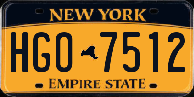NY license plate HGO7512