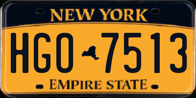 NY license plate HGO7513