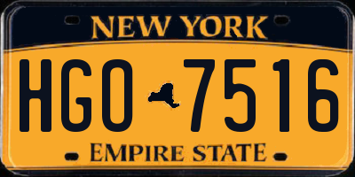 NY license plate HGO7516