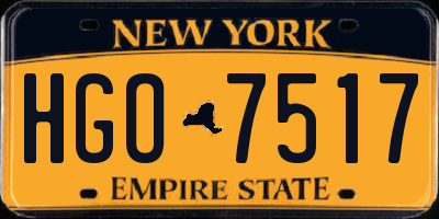 NY license plate HGO7517