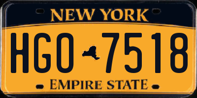 NY license plate HGO7518