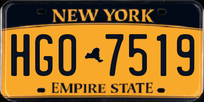 NY license plate HGO7519