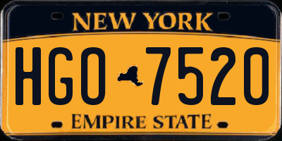 NY license plate HGO7520