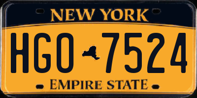 NY license plate HGO7524