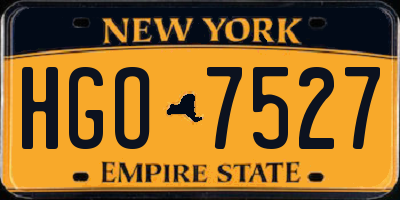 NY license plate HGO7527