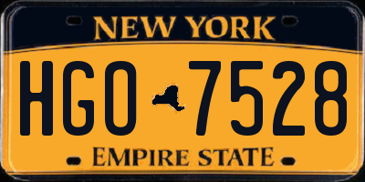 NY license plate HGO7528