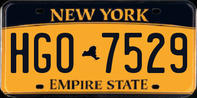 NY license plate HGO7529