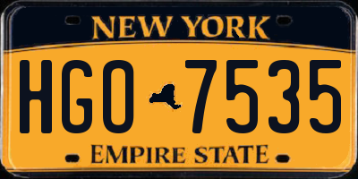 NY license plate HGO7535