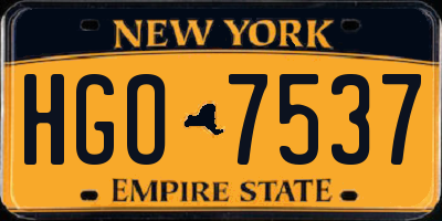 NY license plate HGO7537