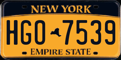 NY license plate HGO7539