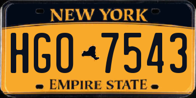 NY license plate HGO7543