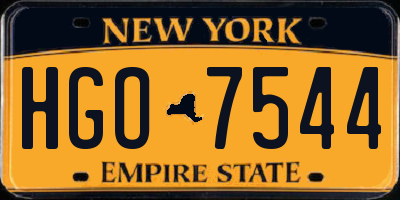 NY license plate HGO7544