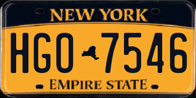 NY license plate HGO7546