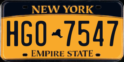 NY license plate HGO7547