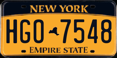 NY license plate HGO7548