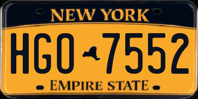 NY license plate HGO7552