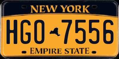 NY license plate HGO7556