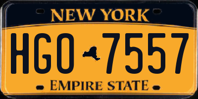 NY license plate HGO7557