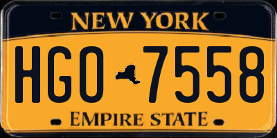 NY license plate HGO7558