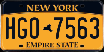 NY license plate HGO7563