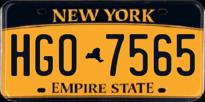 NY license plate HGO7565