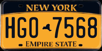 NY license plate HGO7568