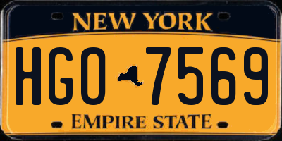 NY license plate HGO7569