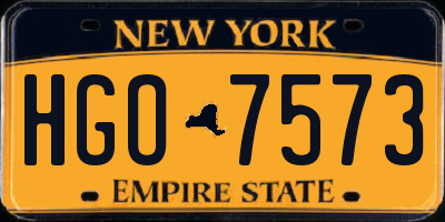 NY license plate HGO7573