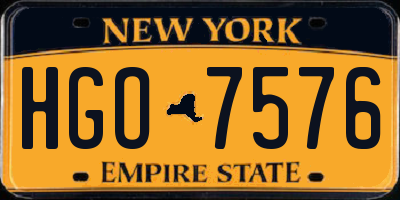 NY license plate HGO7576