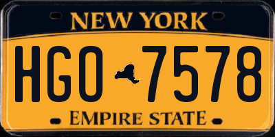 NY license plate HGO7578