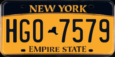 NY license plate HGO7579