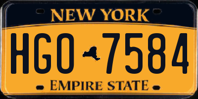NY license plate HGO7584
