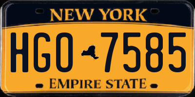 NY license plate HGO7585