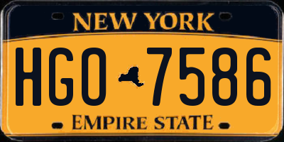 NY license plate HGO7586