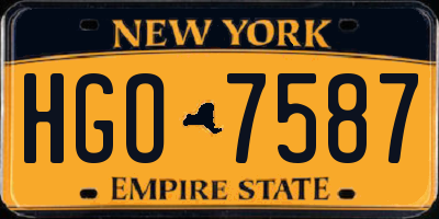 NY license plate HGO7587