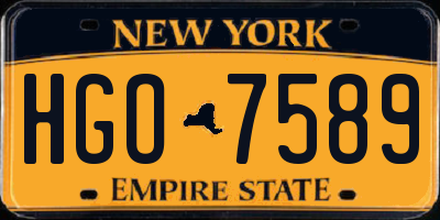 NY license plate HGO7589