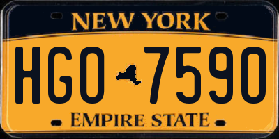 NY license plate HGO7590