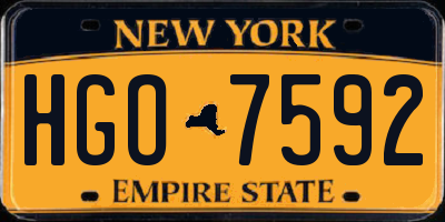 NY license plate HGO7592