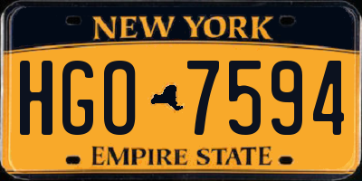 NY license plate HGO7594