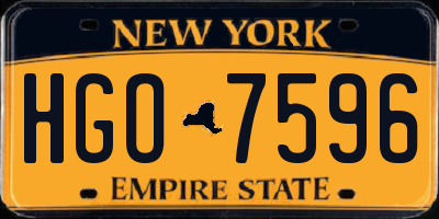 NY license plate HGO7596