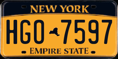 NY license plate HGO7597