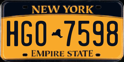 NY license plate HGO7598