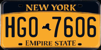 NY license plate HGO7606