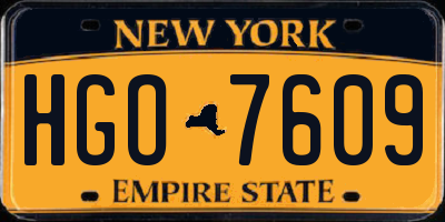 NY license plate HGO7609