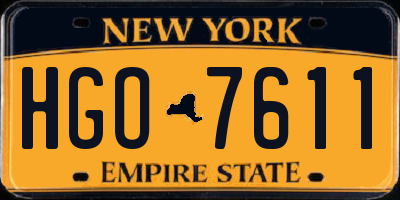 NY license plate HGO7611