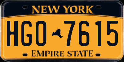 NY license plate HGO7615